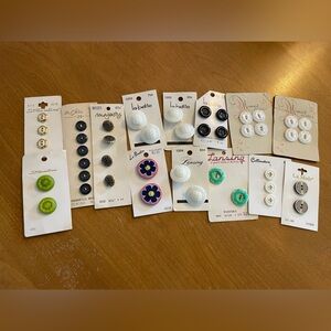 Vintage Buttons 42 Buttons On 14 Origional Cards